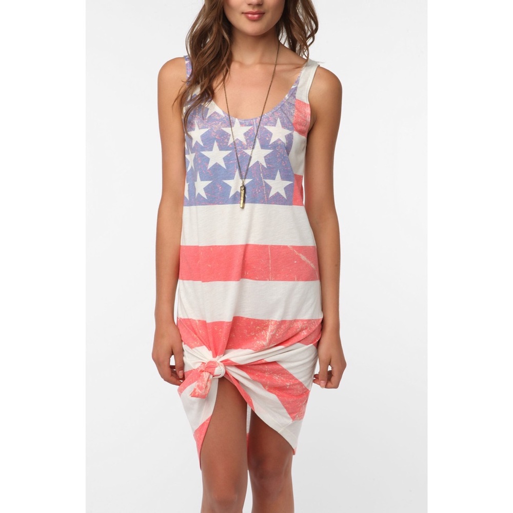 BDG Flag Knotted Tank Dress- Small